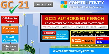 GC21 Authorised Person Contract LifeCycle Masterclass (3 day) 5-12 Aug 2024