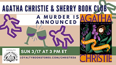 Hauptbild für Agatha Christie + Sherry Book Club Chats A Murder is Announced