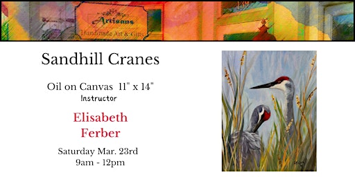 Imagem principal do evento Sandhill Cranes  in Oil 11"x  14"