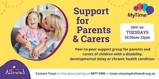 MyTime Dundas - Parent/Carer Support Group - Disabilities primary image