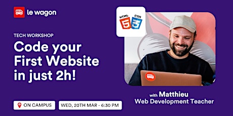 In-Person Workshop: Learn to Code Your First Website in just 2h! primary image