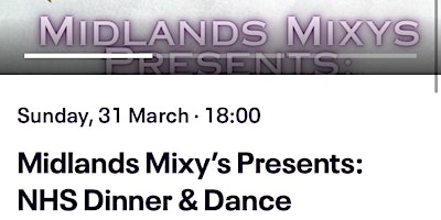 Hauptbild für Midlands Mixy’s Presents: NHS Dinner & Dance