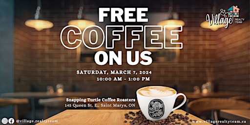 Imagem principal do evento FREE Coffee at Snapping Turtle Coffee Roasters