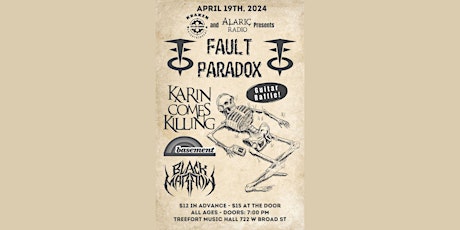 Imagem principal de FAULT PARADOX + Karin Comes Killing + Basement + Black Marrow