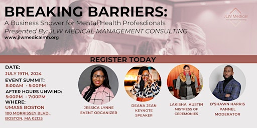 Hauptbild für Breaking Barriers:  A Business Shower for Mental Health Professionals