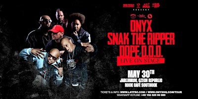 Primaire afbeelding van ONYX,  Snak The Ripper & Dope D.O.D. Live in Jablunkov