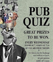 Primaire afbeelding van QUIZ NIGHT @ THE ARCHWAY TAVERN with PAUL McGILL