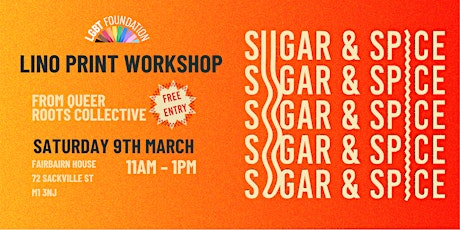 Lino Print Workshop with Queer Roots Collective - Sugar & Spice 2024 primary image