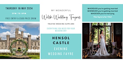 Hensol Castle Evening Wedding Fayre - 16th May 2024 - 5pm to 8pm primary image