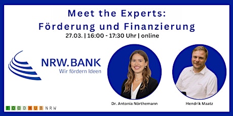 Imagem principal do evento Meet the Experts: Förderung und Finanzierung