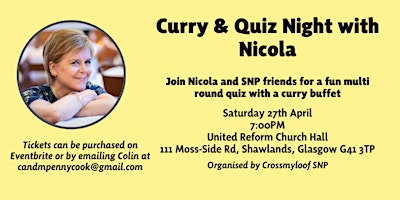 Imagen principal de Curry & Quiz Night with Nicola