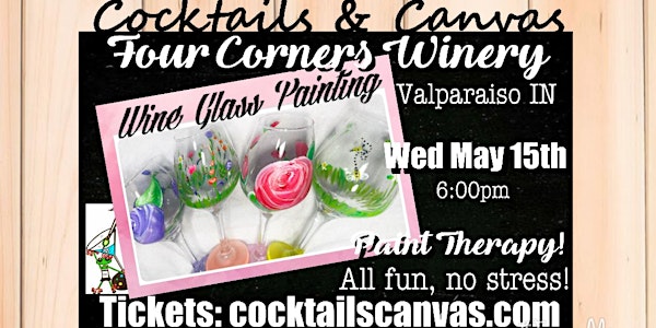 Floral Wine Glass Mother's Day Cocktails and Canvas Painting Art Event