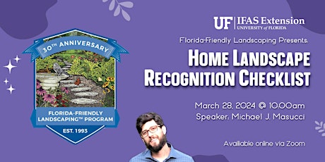 Florida-Friendly Landscaping™ Home Landscape Recognition Checklist on Zoom