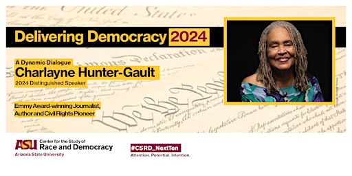 Imagem principal do evento Delivering Democracy 2024 Charlayne Hunter-Gault