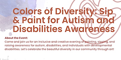 Immagine principale di Sip & Paint for Autism and Disabilities Awareness 