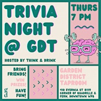 Image principale de Trivia Thursdays @ Garden District Taproom DOWNTOWN WPB!