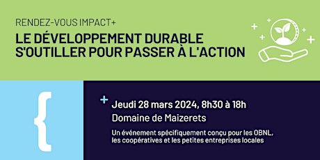 Rendez-vous Impact+ : le développement durable