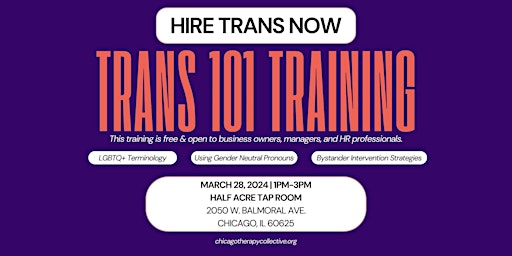 Primaire afbeelding van Hire Trans Now: Trans 101 Training