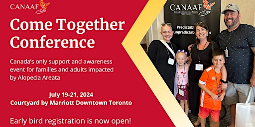 Primaire afbeelding van Canadian Alopecia Areata Foundation National Conference COME TOGETHER 2024