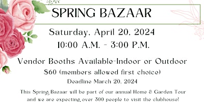 Primaire afbeelding van Woman's Club of Lincoln, CA Spring Bazaar