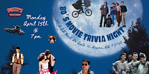 Imagem principal do evento 80s Movies Trivia at Fuzzy’s Taco Shop