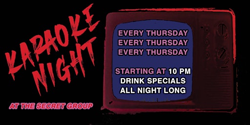 Primaire afbeelding van Karaoke Thursday @ The Secret Group!