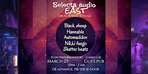 Primaire afbeelding van Selecta audio east - March movement - A night of Drum & bass & Jungle.