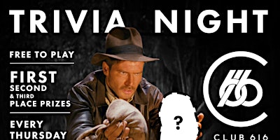 Primaire afbeelding van Free Trivia!  Thursdays at Club 616