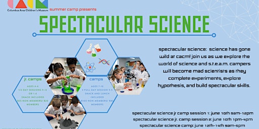 Immagine principale di Spectacular Science Jr. Camp Afternoon Session 