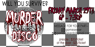 Hauptbild für MURDER at the DISCO - a murder mystery & costume party
