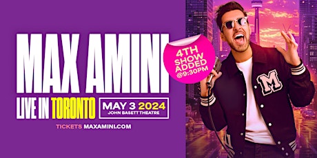 Hauptbild für Max Amini Live in Toronto! *4th Show Added!