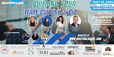 Primaire afbeelding van "Building Your Team, Culture, and Biz"MasterclassCFL May 2024 Session