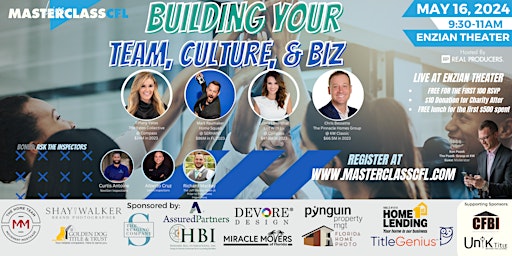 "Building Your Team, Culture, and Biz"MasterclassCFL May 2024 Session  primärbild