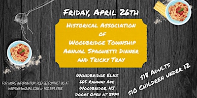 Imagen principal de HAWT's Annual Spaghetti Dinner and Tricky Tray