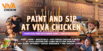 Imagem principal de Paint & Sip Night at Viva Chicken W-S (Fam-Friendly, $5 Gift Card on Us)