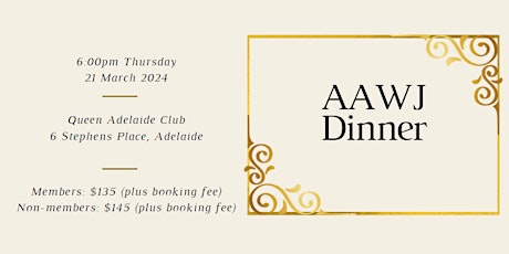 AAWJ Dinner (SA) - The Changing Face of Philanthropy primary image