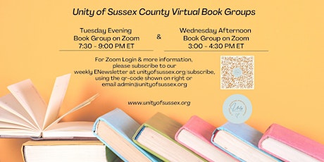 TUESDAY EVENING VIRTUAL BOOK GROUP AT 7:30 - 9:00PM ET