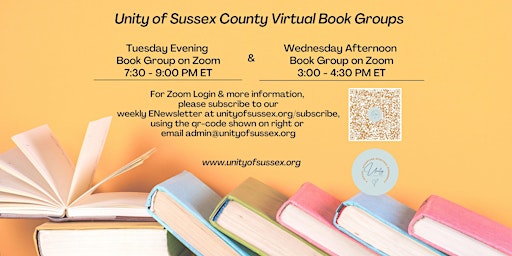 Primaire afbeelding van TUESDAY EVENING VIRTUAL BOOK GROUP AT 7:30 - 9:00PM ET