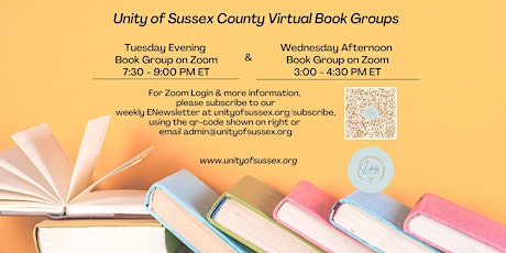 WEDNESDAY AFTERNOON VIRTUAL BOOK GROUP AT 3:00 - 4:30PM ET