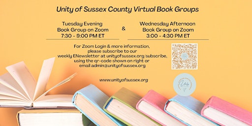 Imagem principal de WEDNESDAY AFTERNOON VIRTUAL BOOK GROUP AT 3:00 - 4:30PM ET