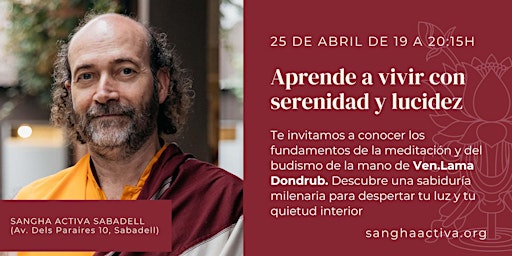 Imagem principal do evento Aprende a vivir con serenidad y lucidez: Una introducción al budismo