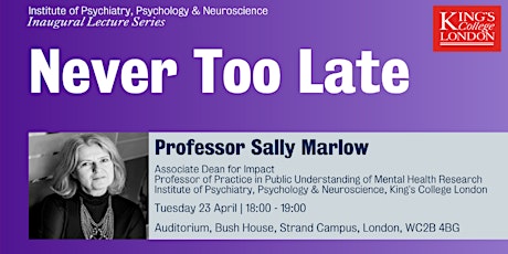 Professor Sally Marlow - Inaugural Lecture