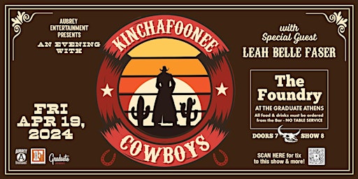 Imagen principal de Kinchafoonee Cowboys with Leah Belle Faser @ The Foundry in Athens, GA!