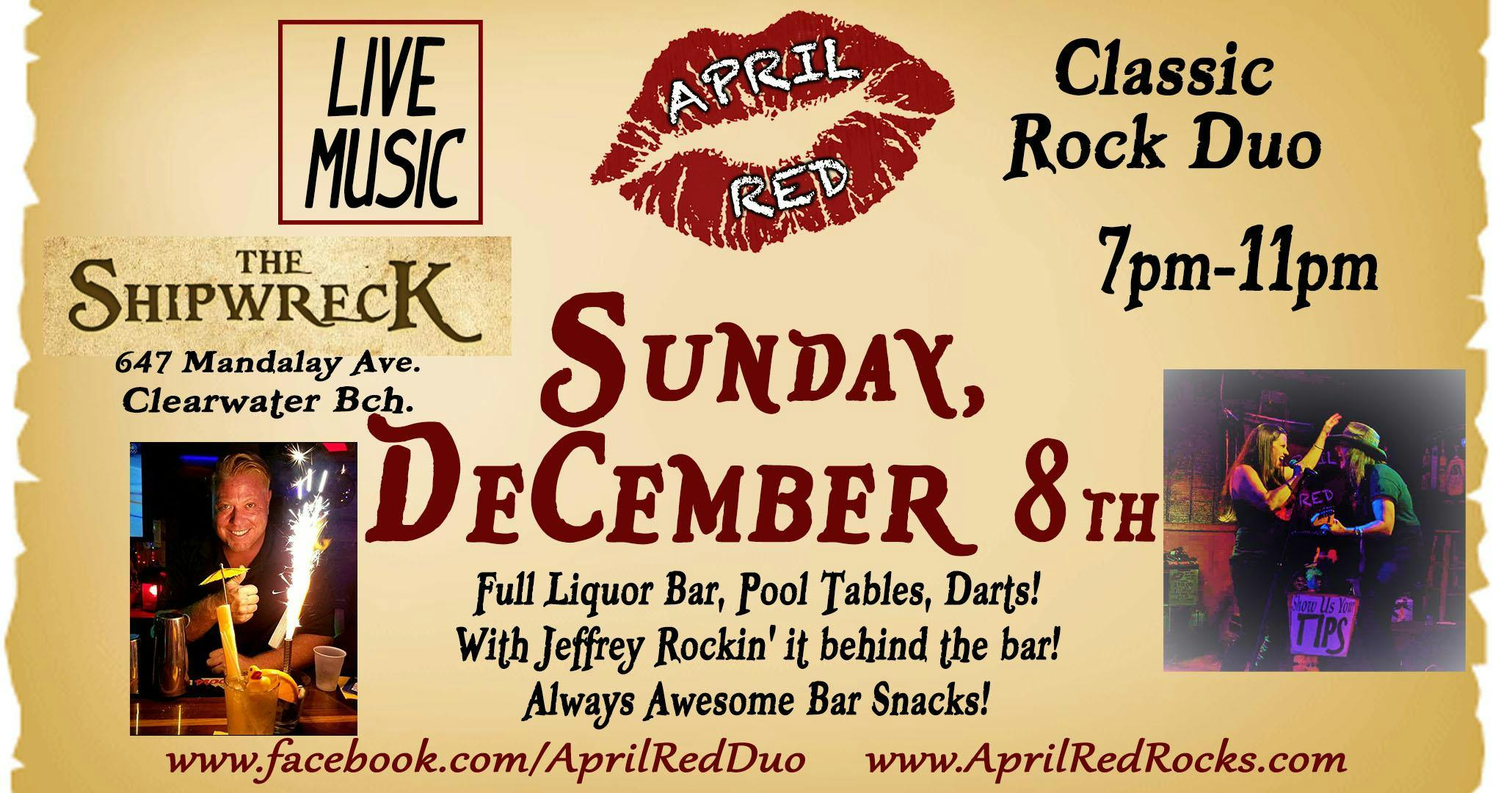 April Red Rockin' The Shipwreck's Christmas Party on Clearwater Beach!