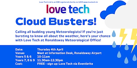 Image principale de Cloud Busters - Love Tech at the Met Office! Years 7, 8 & 9