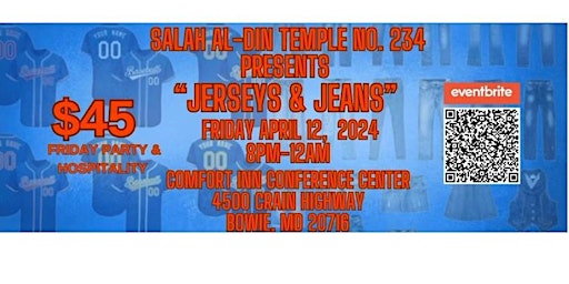 Imagem principal do evento Salah Al-Din Temple No. 234 Friday Night Jeans and Jersey Party 2024