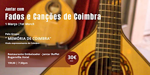 Imagem principal do evento Jantar com fado e canções de Coimbra