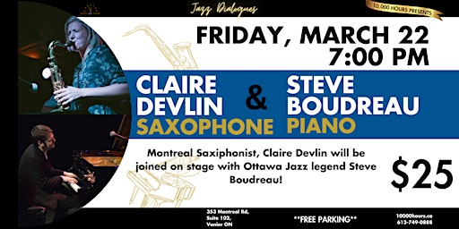 Hauptbild für Jazz Dialogues: Steve Boudreau & Claire Devlin