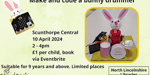 Imagem principal do evento Make and code a bunny drummer