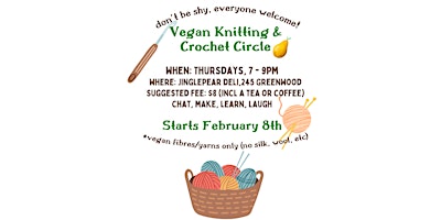 Imagem principal do evento Weekly Vegan Knitting & Crochet Circle
